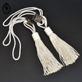 2 grosses embrasses pompons gland de clé cordon beige passementerie pour rideau style Houles neuf