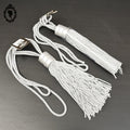 2 grosses embrasses pompon gland de clé cordon gris passementerie pour rideau style Houles neuf