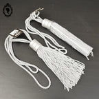 2 grosses embrasses pompon gland de clé cordon gris passementerie pour rideau style Houles neuf