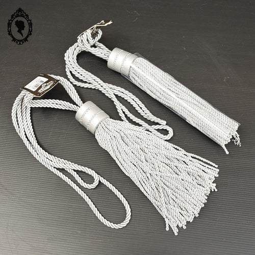 2 grosses embrasses pompon gland de clé cordon gris passementerie pour rideau style Houles neuf