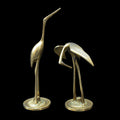 2 statues figurines hérons cigognes en laiton doré H 29 cm vintages