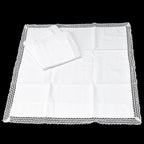 3 taies d’oreiller blanches pourtour dentelle crochet 63 x 60 anciennes