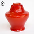 Abat jour tulipe globe rond en verre opaline rouge vintage année 70