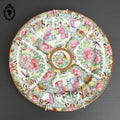 Assiette porcelaine chinoise murale époque XX ème doré rose collection signée