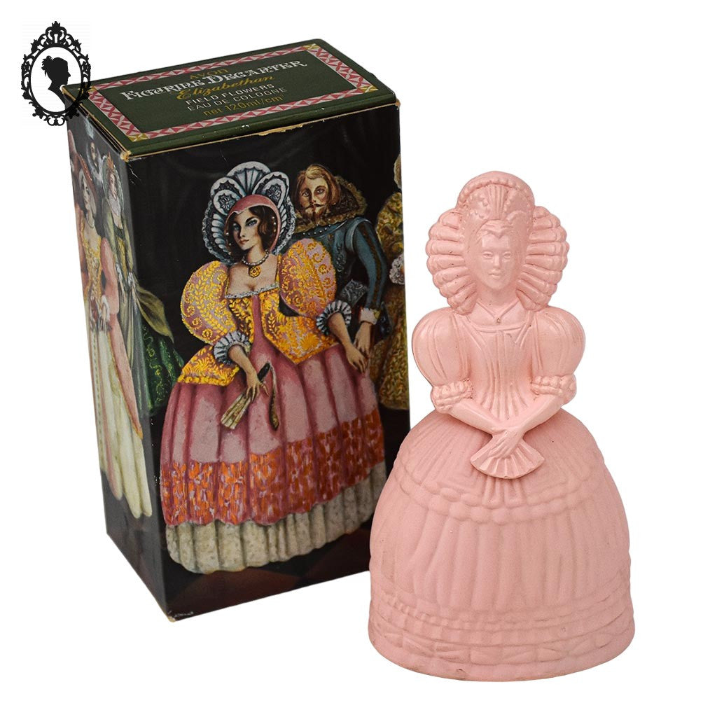 Avon flacon figurine dame élégante rose Decanter Elizabethan 120 ml collection vintage