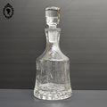 Belle carafe ancienne en verre blanc très épais avec bouchon Art déco