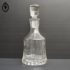 Belle carafe ancienne en verre blanc très épais avec bouchon Art déco
