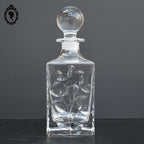 Belle carafe motif végétal en cristal avec bouchon rond vintage