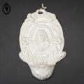 Bénitier Christ Art nouveau en porcelaine blanc HB Choisy ancien