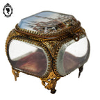 Boite à bijoux coffret 5 verres biseautés Napoléon III Le Caire ancien