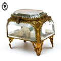Boite à bijoux coffret 5 verres biseautés Napoléon III ancienne