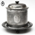 Boite à biscuits friandises tabacs en métal gris ou argenté ancienne
