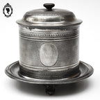 Boite à biscuits friandises tabacs en métal gris ou argenté ancienne