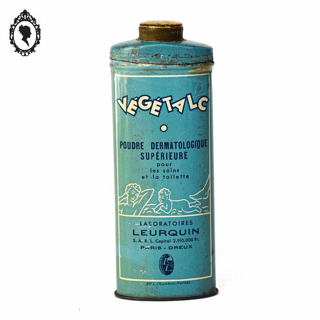 Boite de collection Végétalc Leurquin poudre talc en fer vintage ancien objet collection
