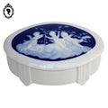 Bonbonnière signée Limoges boîte porcelaine blanche bleu anges
