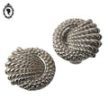 Boucles d’oreilles métal gris croissant de lune vintage