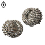 Boucles d’oreilles métal gris croissant de lune vintage
