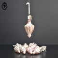 Boule de noël en verre argent mercurisé rose Braxton shabby chic