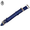 Bracelet de montre bleu femme cuir croco 12 mm ML Genuine leather vintage neuf
