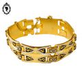Bracelet doré à maillon damascène fantaisie vintage