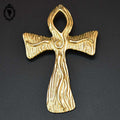 Broche croix dorée signée Givenchy H 8 cm bijou vintage de 1990