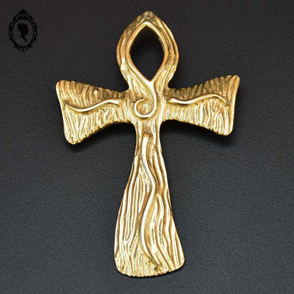 Broche croix dorée signée Givenchy H 8 cm bijou vintage de 1990