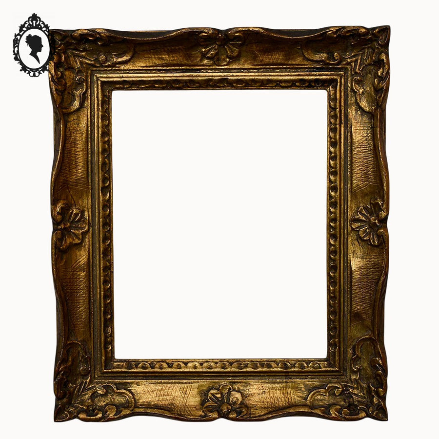 Cadre Montparnasse rectangulaire doré 34 x 40 cm bois sculpté vide feuillure 29 x 24 cm vintage
