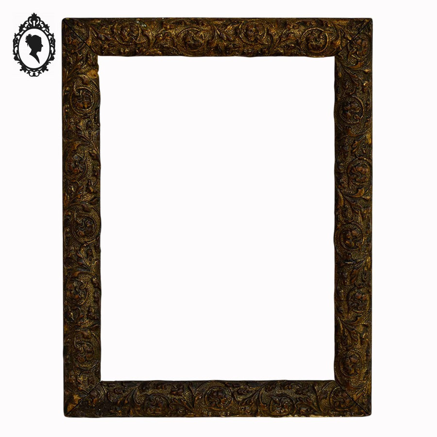 Cadre ancien rectangulaire 25 x 19 cm bois sculpté vide feuillure 21,4 x 16 cm