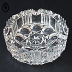 Cendrier en cristal blanc épais rond vintage