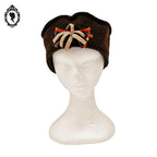 Chapeau femme laine marron foncé fleur NEUF Taille S 54 cm
