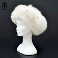 Chapeau toque véritable fourrure blanche pour femme vintage T 60 61