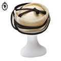 Chic Chapeau femme cérémonie beige marron JOA NELL sisal paille NEUF Taille M ou 56 cm