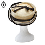 Chic Chapeau femme cérémonie beige marron JOA NELL sisal paille NEUF Taille M ou 56 cm