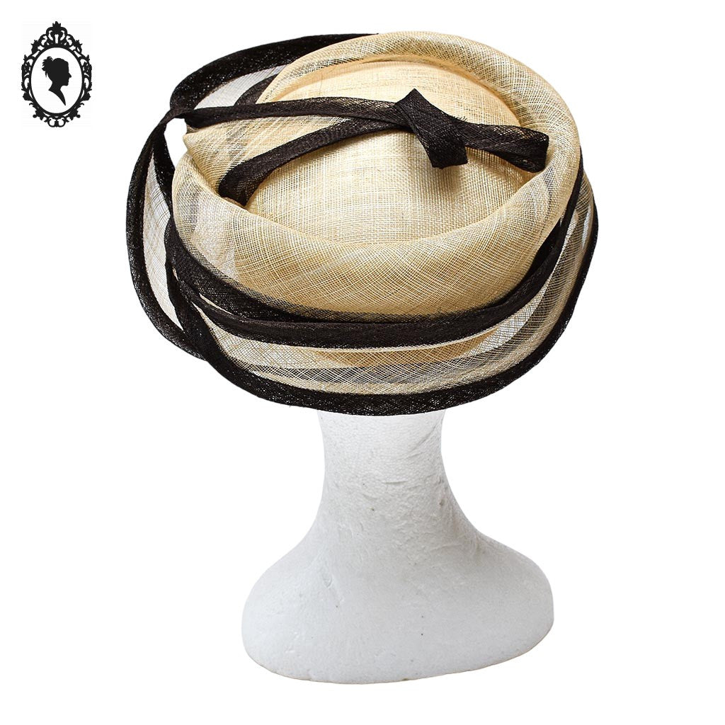 Chic Chapeau femme cérémonie beige marron JOA NELL sisal paille NEUF Taille M ou 56 cm