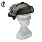 Chic chapeau été femme beige noir bleu fibre naturelle T M / 57 cm