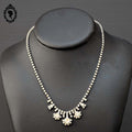 Chic collier de princesse strass faux diamants métal gris vintage