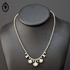 Chic collier de princesse strass faux diamants métal gris vintage