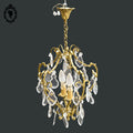 Chic lustre cage à pampilles en bronze doré ancien