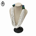 Collier blanc 12 rangs avec grosses perles vintage