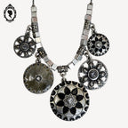 Collier breloques pastilles argenté IKITA bijou vintage