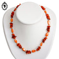 Collier en nacre orange style chips vintage