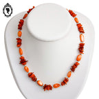Collier en nacre orange style chips vintage