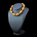 Collier perles orange ras de cou vintage 1970 1980