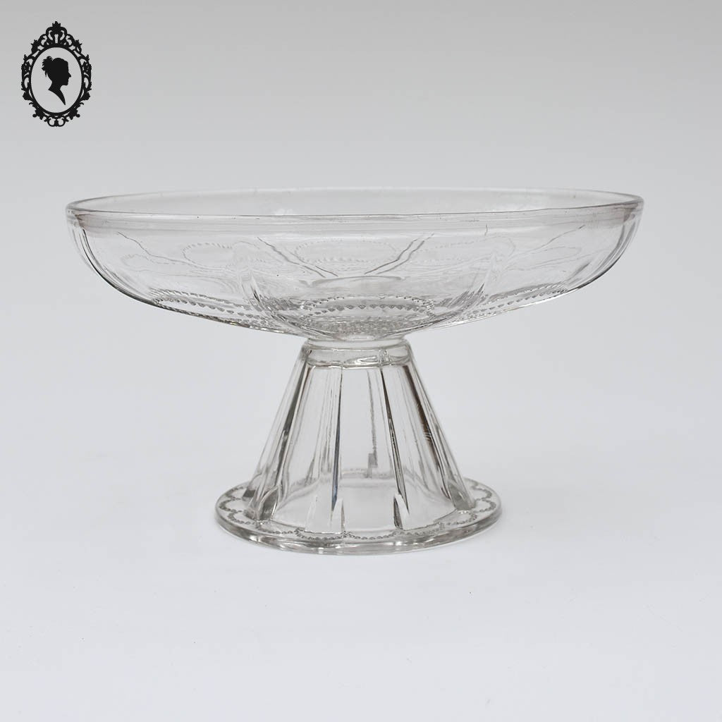 Compotier coupelle coupe serviteur plat creux sur pied en verre moulé rond
