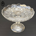 Compotier coupelle sur pied serviteur plat en verre blanc H 16 D 21,7 cm