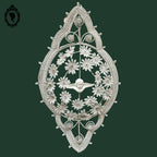 Couronne florale ange perles blanches objet de curiosité mortuaire ancienne 1900 H 76 cm
