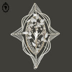 Couronne florale perles blanches objet de curiosité mortuaire ancienne 1900 H 75 cm