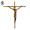 Croix christ crucifix mural en bronze doré signé Mermet vintage