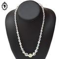 Élégant collier en cristal aurore boréale AB blanc en cascade bijou ancien vintage