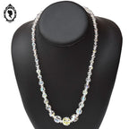 Élégant collier en cristal aurore boréale AB blanc en cascade bijou ancien vintage